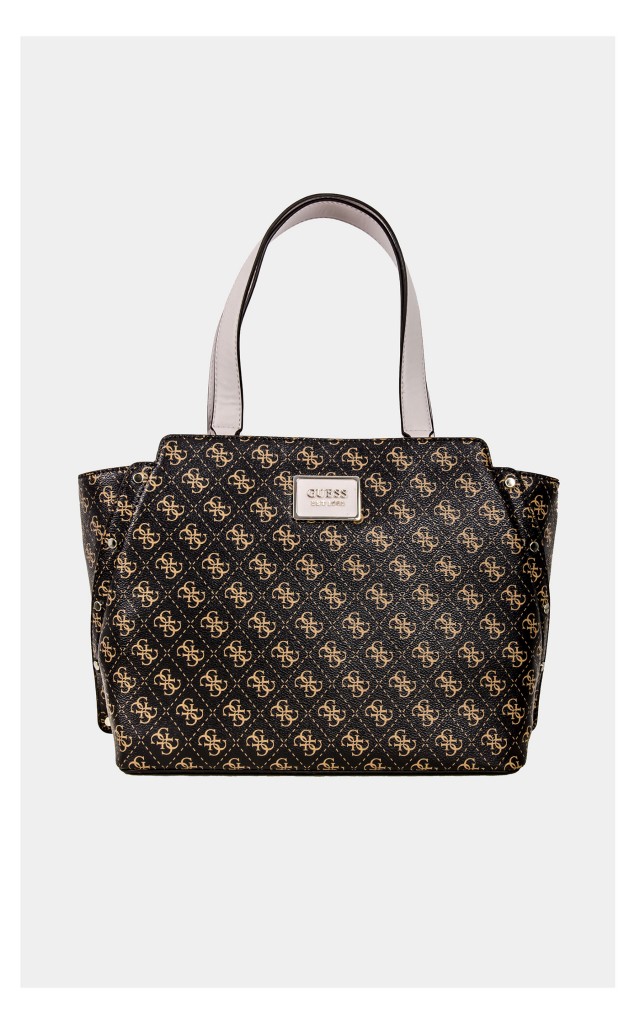 Torba Shopper Guess Logowana Brązowa