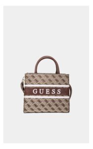 Torebka Guess Mini Shopperka Logowana Brąz - Beż