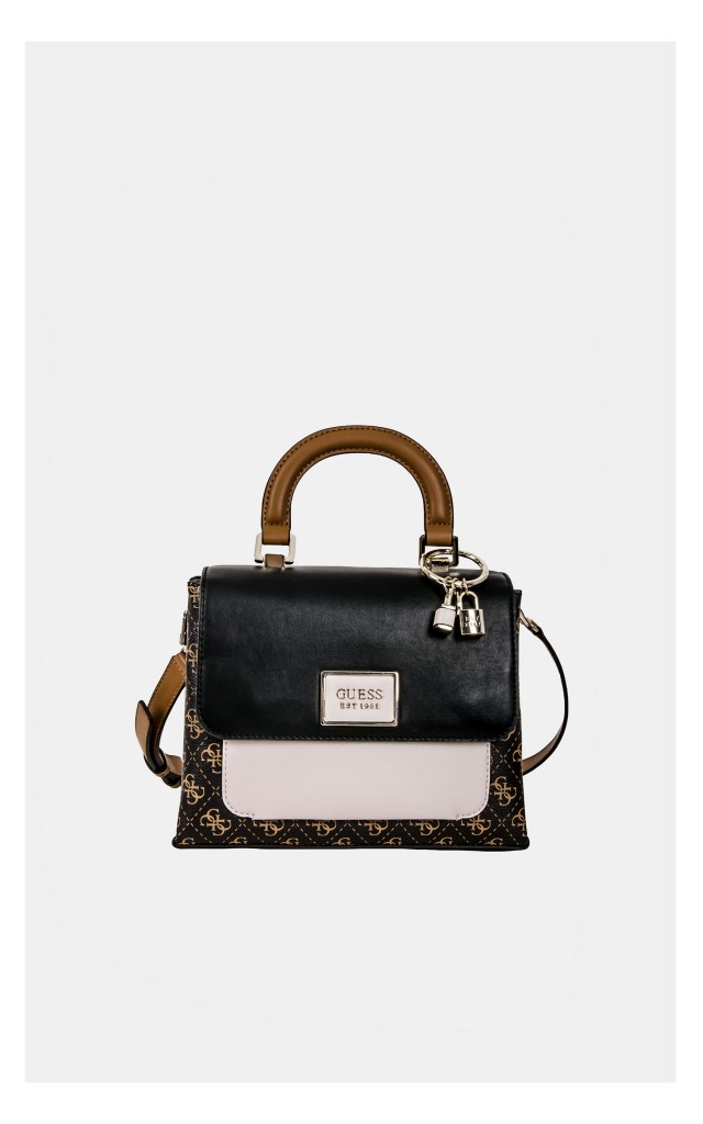 Torebka Guess Crossbody Logowana Czarno-Brązowa
