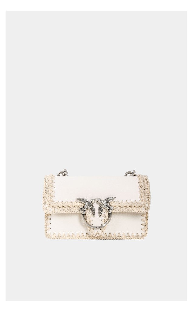 Torebka Pinko Love Mini Icon Pleciona White