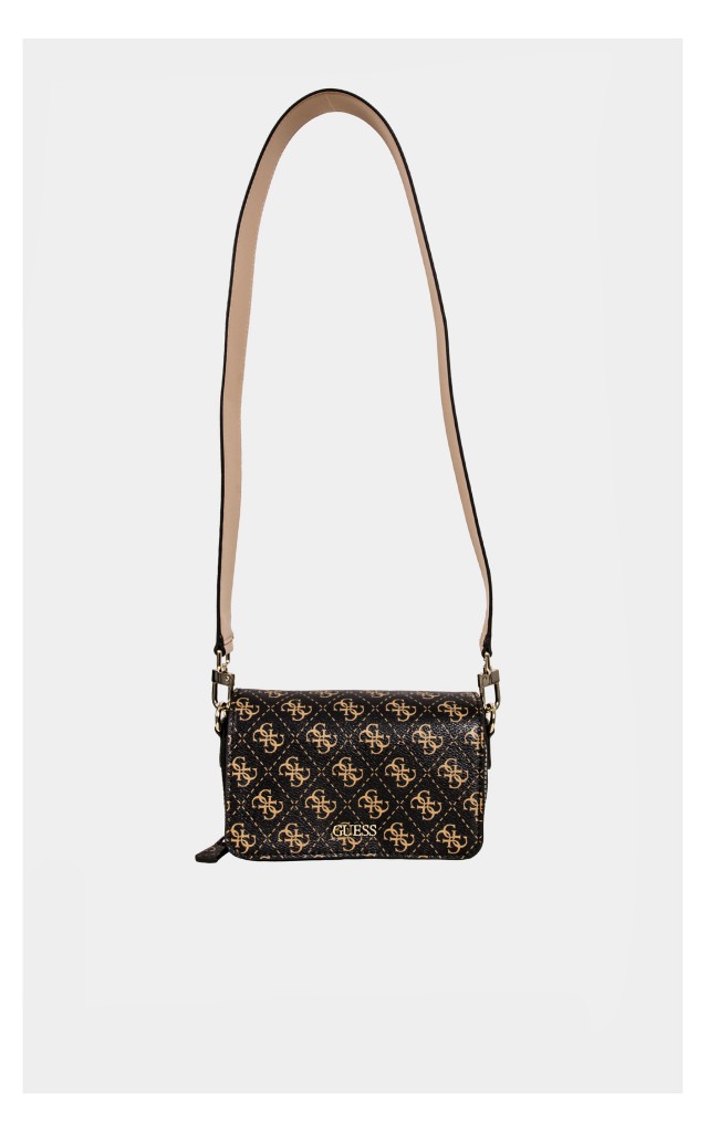Torebka Guess Crossbody Mini Brązowa Logowana
