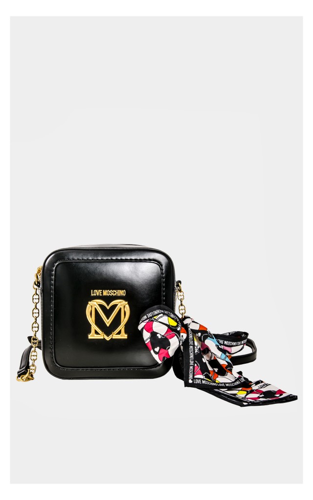 Torebka Love Moschino Crossbody Z Apaszką Logo Czarna