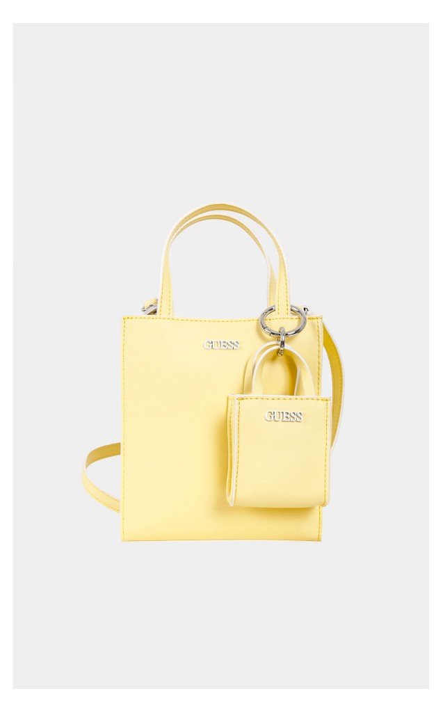 Torebka Guess Mini Shopperka Z Paskiem Żółta