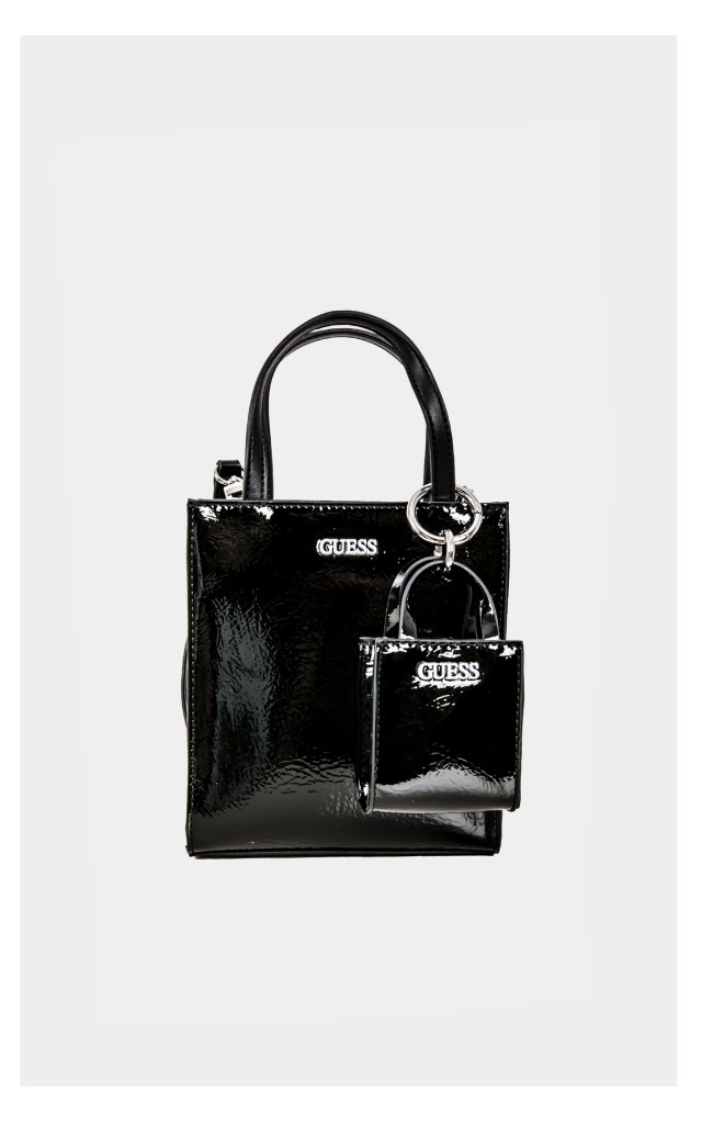 Torebka Guess Mini Shopperka Z Paskiem Czarna
