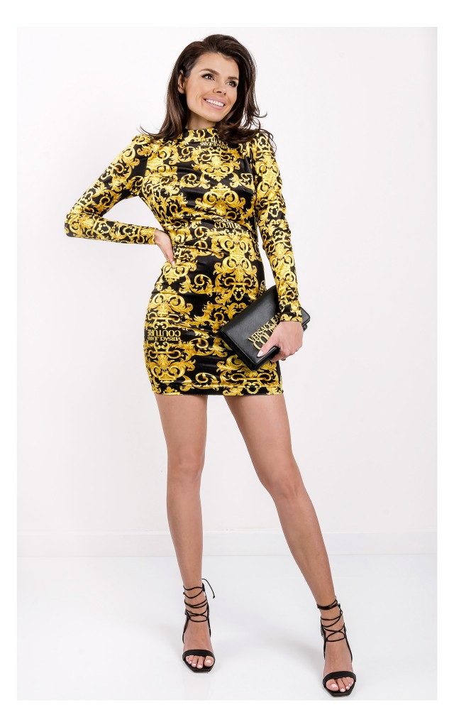 Sukienka Versace Dopasowana W Barokowy Print