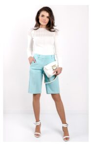Sweter Pinko Cross Dopasowany Biały