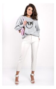 Bluza Pinko Nelly Dresowa Z Logo Szara