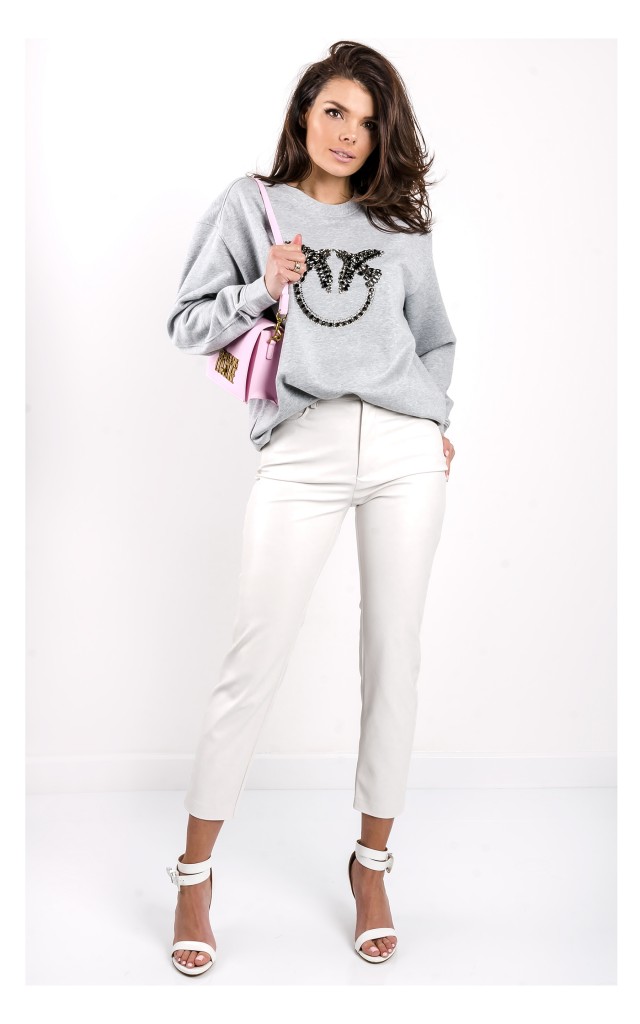 Bluza Pinko Nelly Dresowa Z Logo Szara