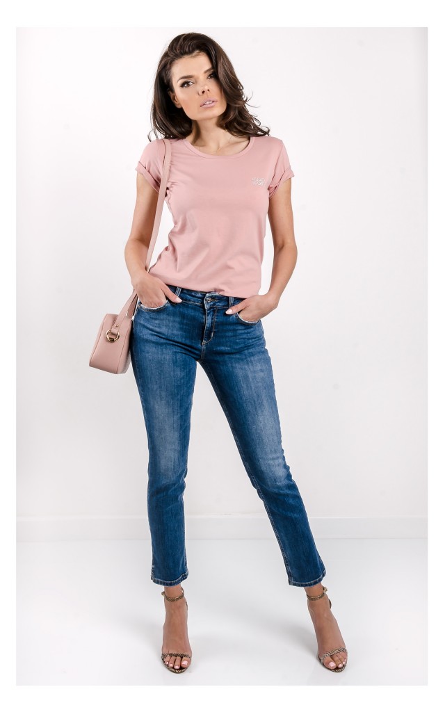 T-shirt Liu Jo Basic Pudrowy Róż