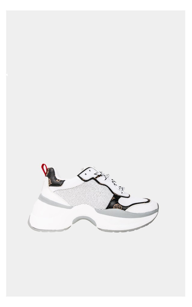 Sneakersy Guess Jannea Logowane Białe