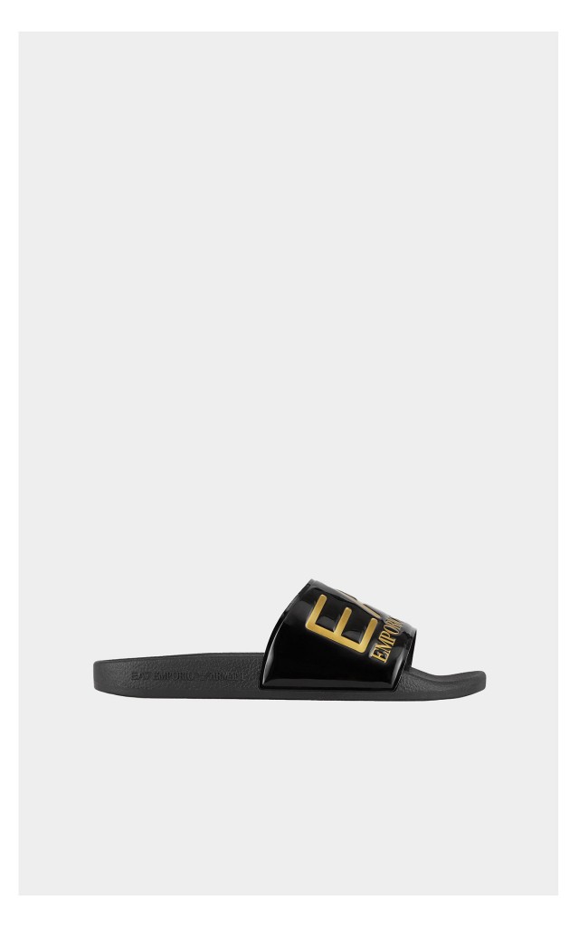 Klapki EA7 Emporio Armani Logowane Czarne
