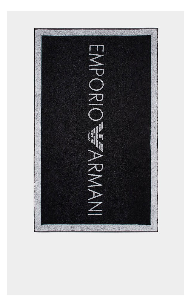 Ręcznik Emporio Armani Logowany Czarny