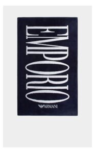 Ręcznik Emporio Armani Logowany Granatowy