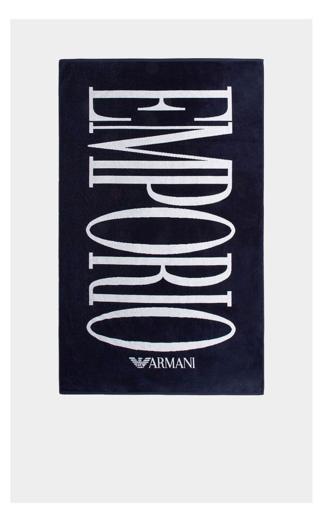 Ręcznik Emporio Armani Logowany Granatowy