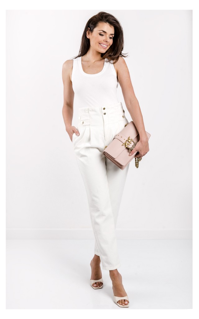 Jeansy Pinko New Cara Typu Marchewki Białe