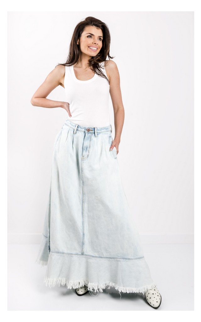 Spódnica OneTeaspoon Maxi Jeansowa Niebieska