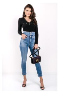 Sweter Elisabetta Franchi Dopasowany Czarny