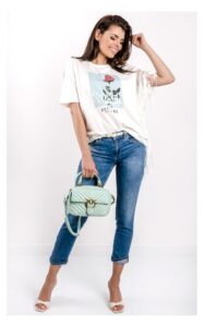 T-shirt Twin Set Actitude Z Frędzlami Biały