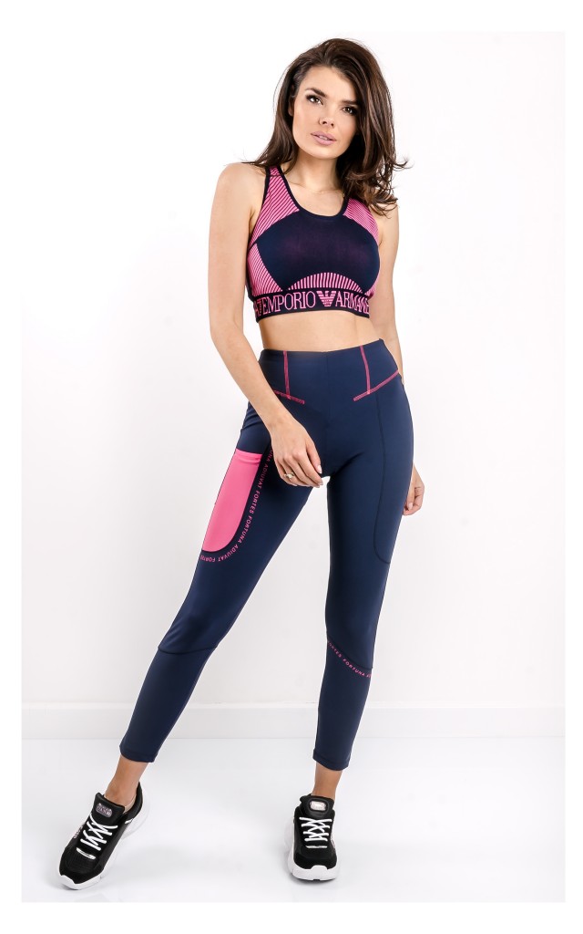 Legginsy EA7 Emporio Armani Logowane Granatowe