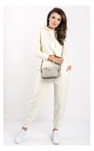 Bluza Guess Krótka Logowana Kremowa