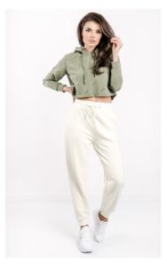 Bluza Guess Krótka Logowana Oliwkowa