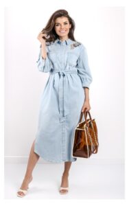 Sukienka Twin Set Actitude Jeansowa Niebieska