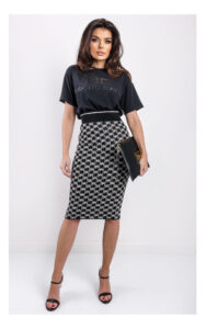 T-shirt Elisabetta Franchi Logowany Czarny