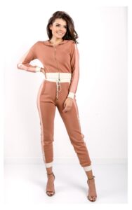 Bluza Elisabetta Franchi Z Kapturem Beżowy- Róż