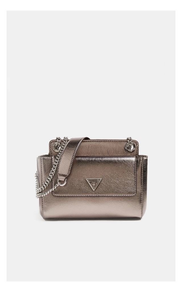 Torebka Guess Crossbody Laminowana Srebrna