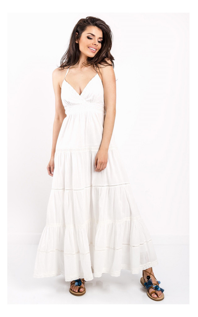 Sukienka Twin Set U&B Maxi Boho Biała