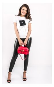 T-shirt Elisabetta Franchi Logowany Biały