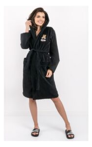 Szlafrok Moschino Underwear Frotte Czarny