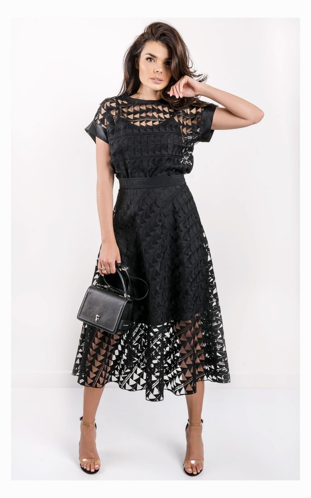 Bluzka Karl Lagerfeld Transparentna Czarna