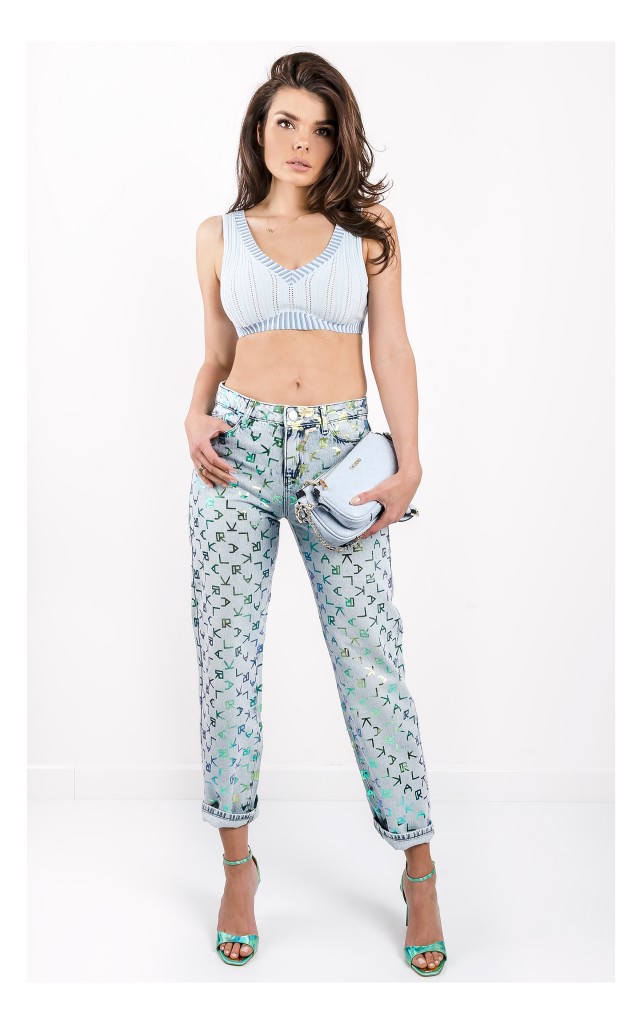 Top For Love & Lemons Krótki Błękitny