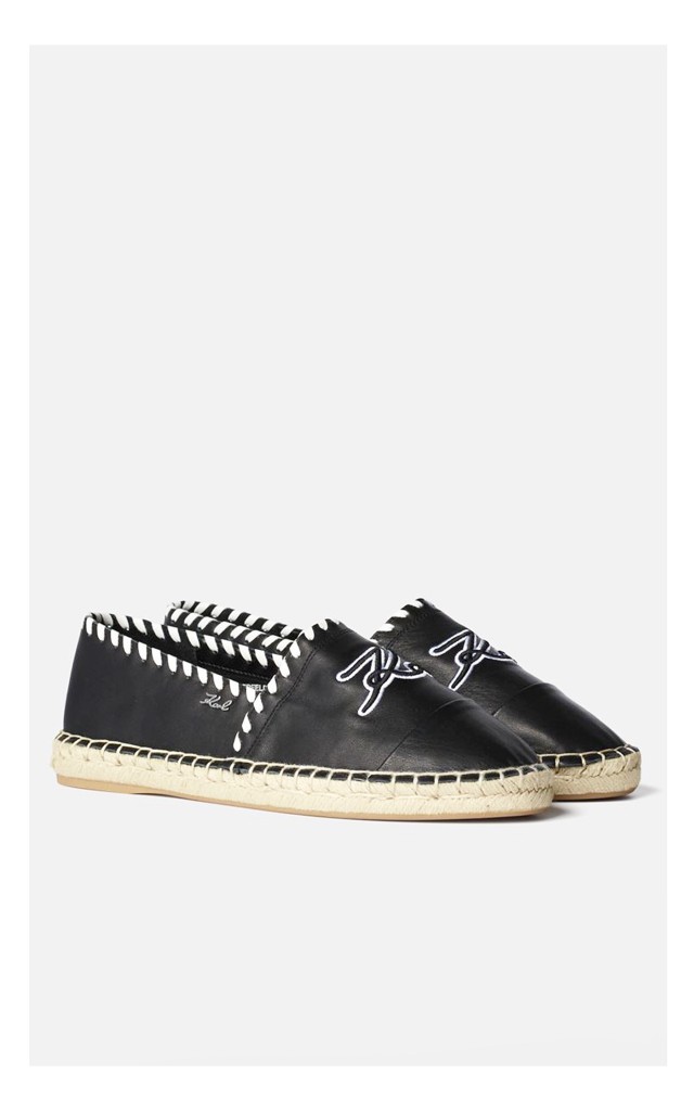 Espadryle Karl Lagerfeld Skórzane Czarne