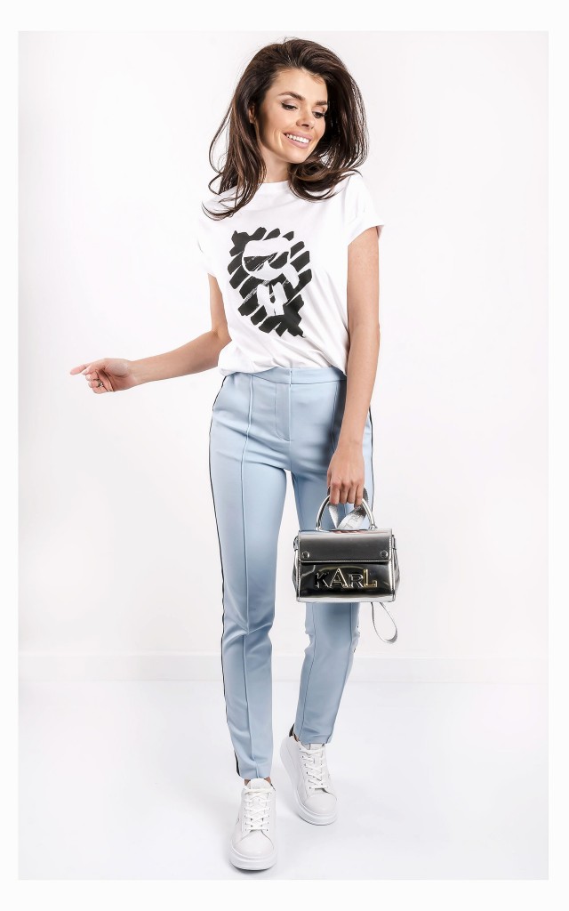 T-shirt Karl Lagerfeld Logo Biały