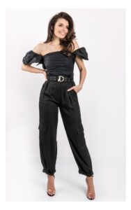 Top Pinko Debra Z Bufkami Czarny