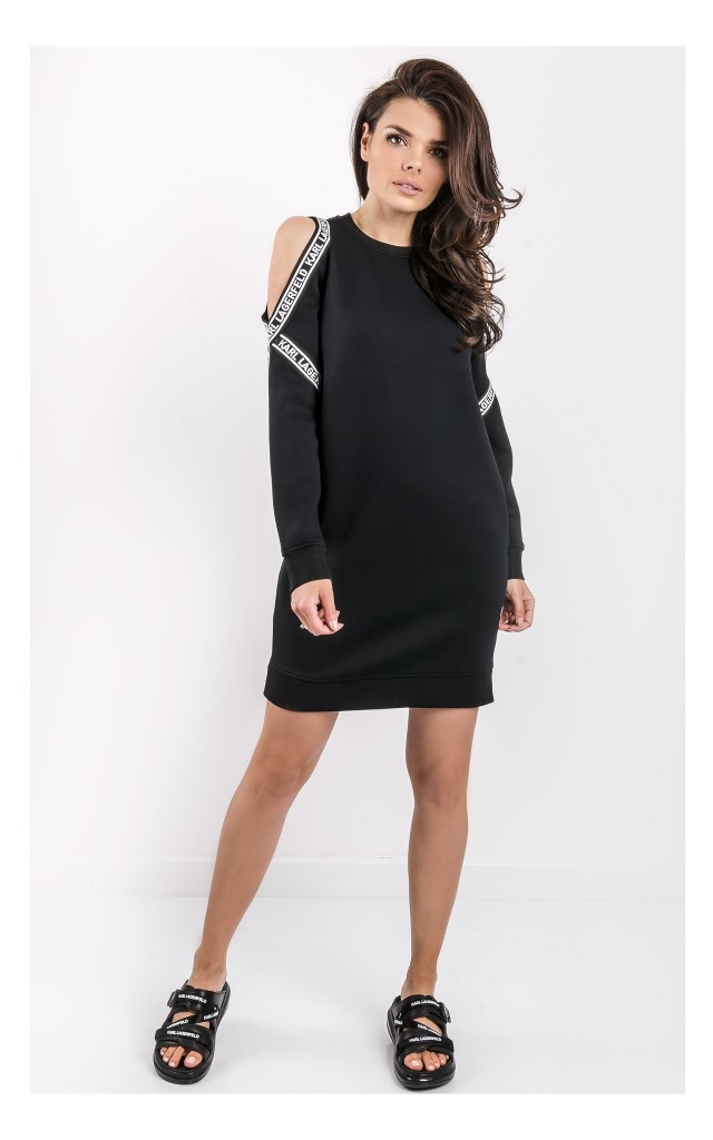 Sukienka Karl Lagerfeld Mini Dresowa Czarna