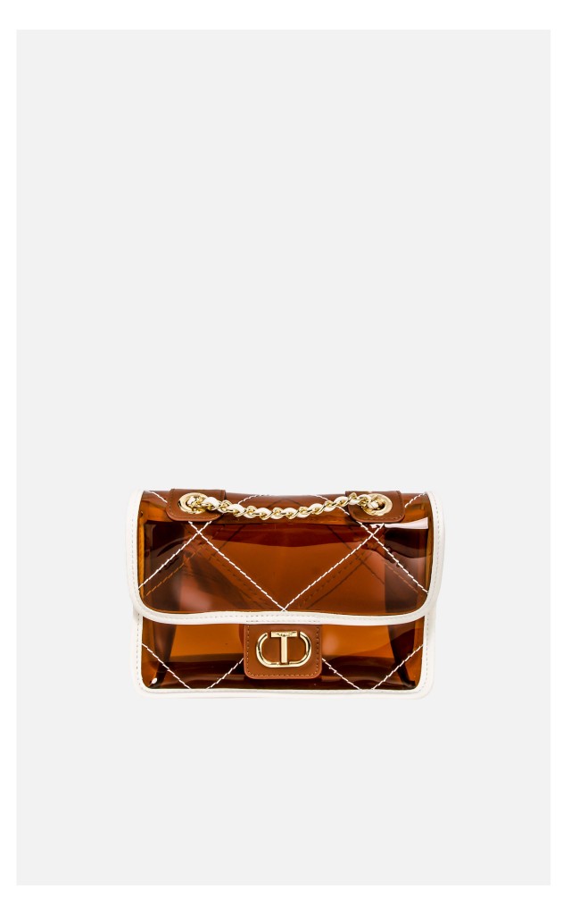 Torebka Twin Set Crossbody Transparentna Brązowa