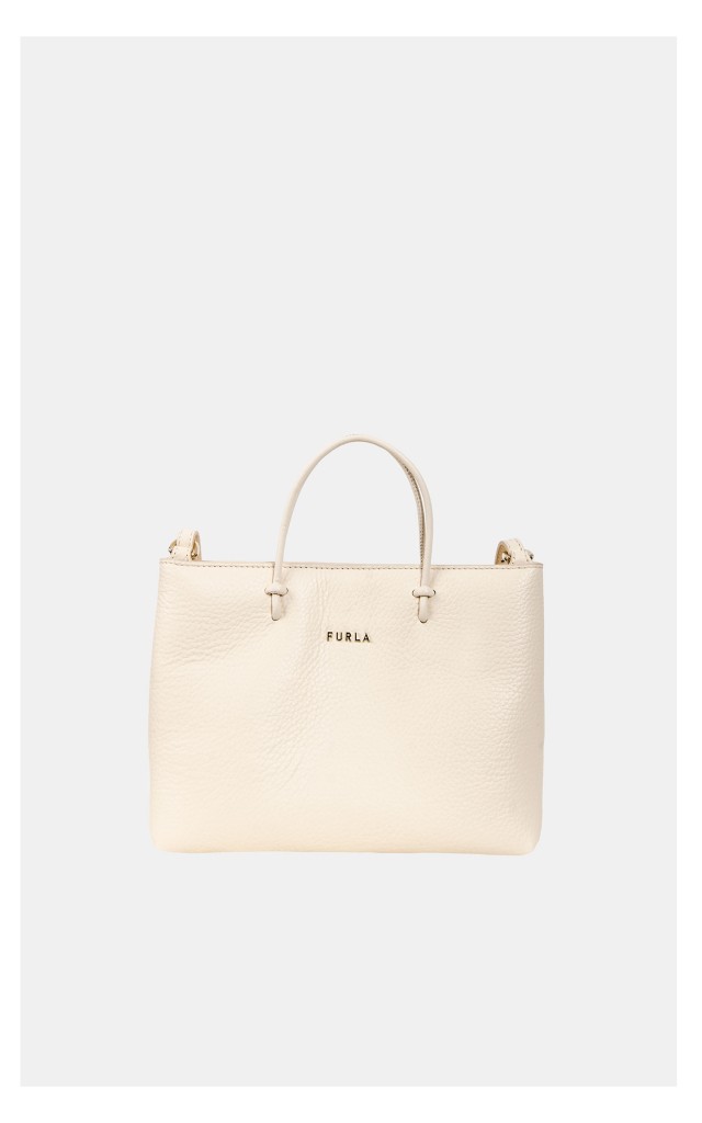 Torebka Furla Essential Mini Skórzana Kremowa
