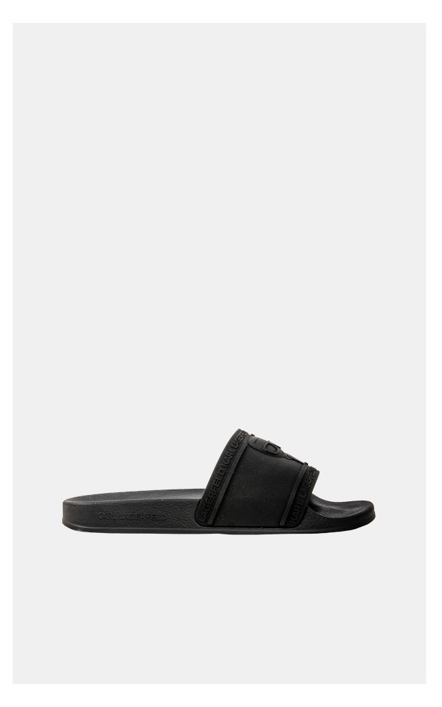 Klapki Karl Lagerfeld Logo Matowe Czarne