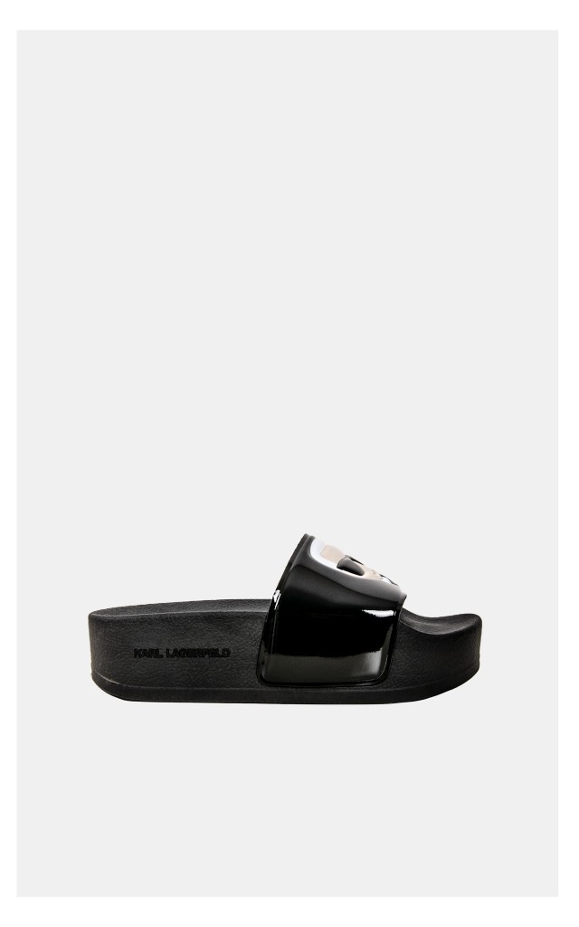 Klapki Karl Lagerfeld Na Platformie Czarne