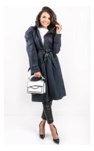 Trench Karl Lagerfeld Z Marszczonymi Rękawami