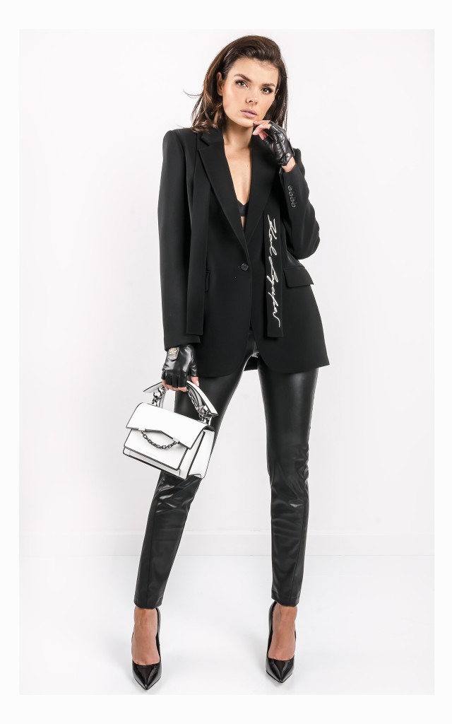 Marynarka Karl Lagerfeld Prosta Czarna
