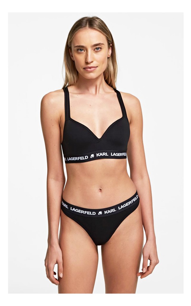 Stringi Karl Lagerfeld Logowane Czarne