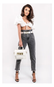 Top For Love & Lemons Bufiaste Rękawki Biały
