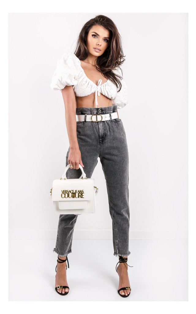 Top For Love & Lemons Bufiaste Rękawki Biały