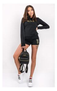 Szorty EA7 Emporio Armani Logowane Czarne