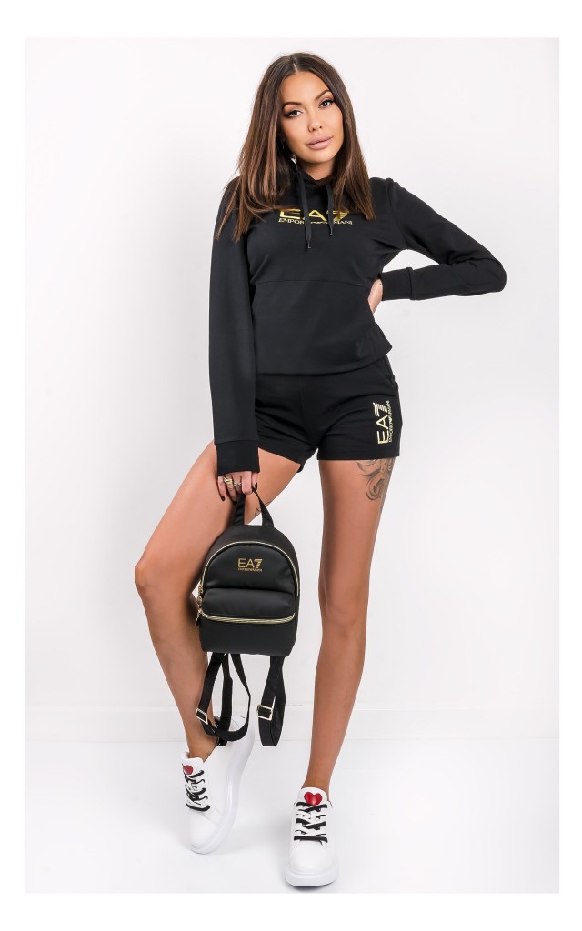 Szorty EA7 Emporio Armani Logowane Czarne