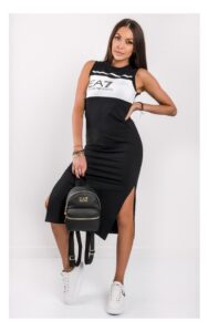 Sukienka EA7 Emporio Armani Prosta Czarna
